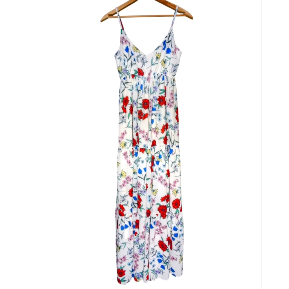 NWT Yumi Kim Garden At Dawn Ivory Floral Maxi Dress Women's Size Extra SMALL